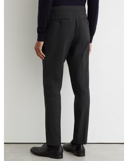 Reiss Black Tailored Fit Wool-Blend Tailored-Fit Suit Trousers for men