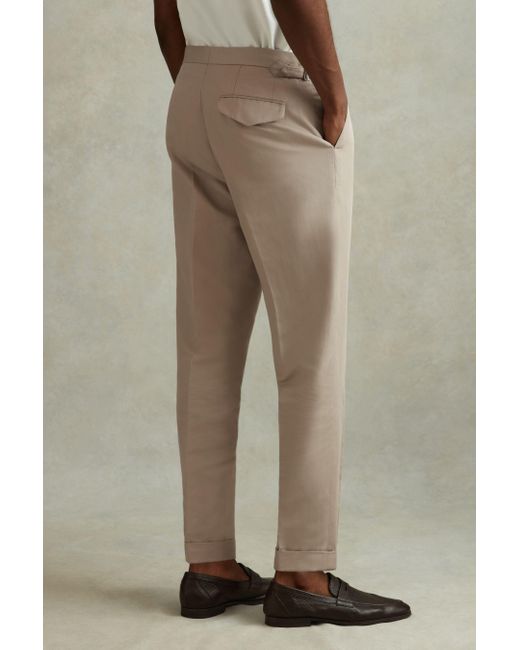 Reiss Natural Com - Stone Relaxed Cropped Trousers With Turned-up Hems, 32 for men