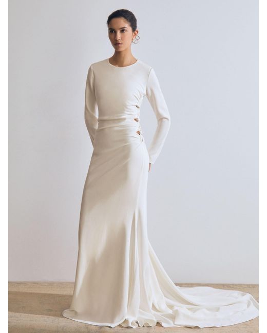 Reiss White Lorna Atelier Cut-Out Rope Detail Dress