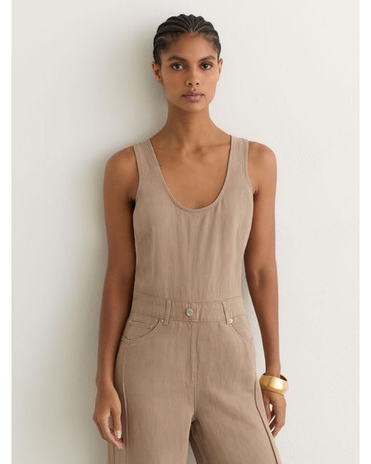 Reiss Natural Lyocell-Linen Wide-Leg Jumpsuit