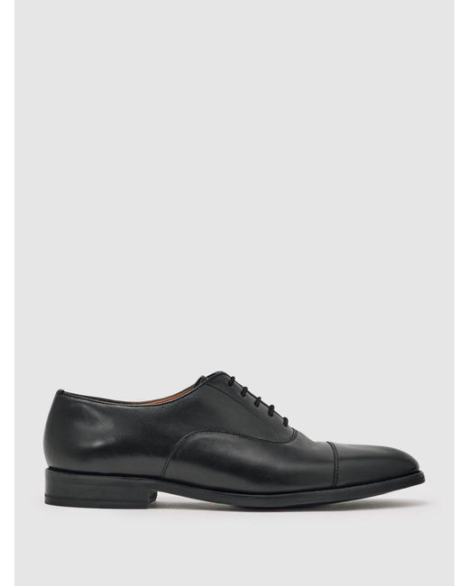 Reiss Black Leather Lace Up Oxford Shoes for men
