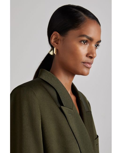 Reiss Green Atelier Double-Breasted Crepe Suit Jacket