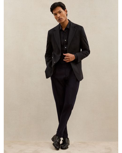 Reiss Black Atelier Cashmere Single-Breasted Blazer Tailored-Fit for men
