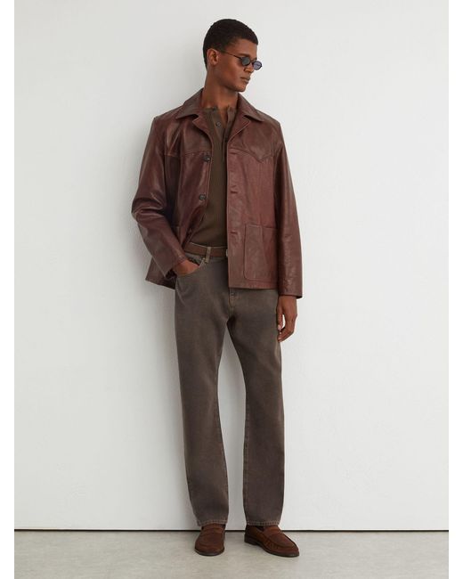 Reiss Hendrix - Grape Brown Jeans, 36s for men