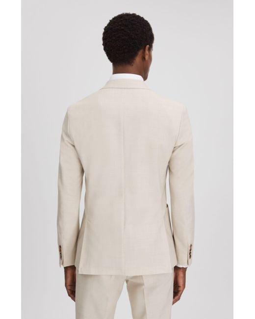 Reiss Natural Belmont - Stone Slim Fit Double Breasted Blazer, 36 for men