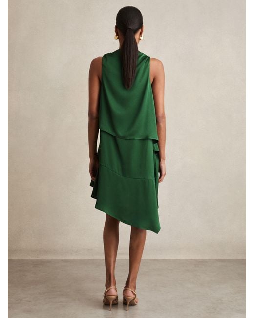【海外限定】REISSドレス☆Green Eloise Satin Drape-Neck Layer Reiss Satin Drape-Neck Layered Dress in Green | REISS