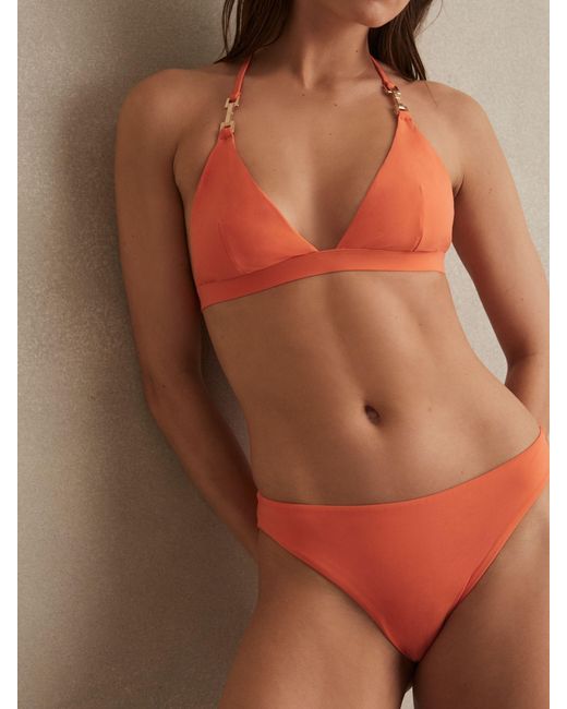 Reiss Natural Triangle Halter Neck Bikini Top