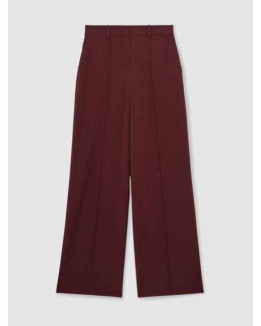 Reiss Purple Wide-Leg Pintuck Trousers