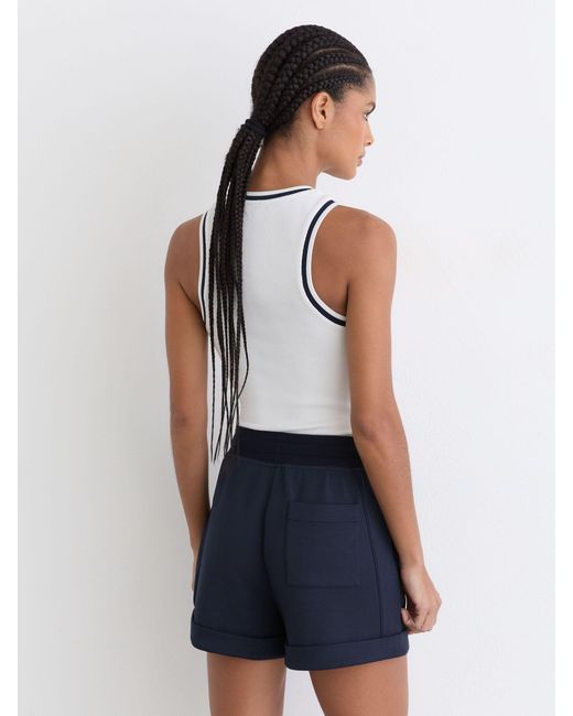 Reiss Blue Premium Interlock Drawstring Shorts