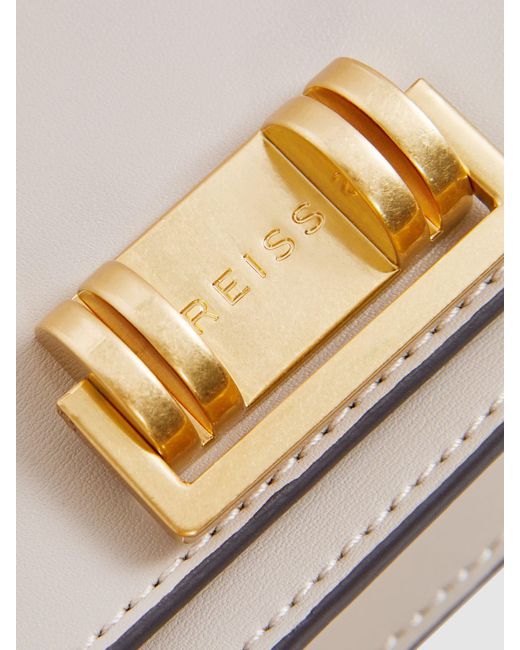 Reiss Natural Leather Chain Crossbody Bag