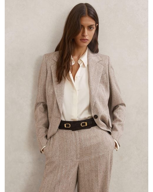 Reiss White Suede Double-Buckle Corset Waist Belt