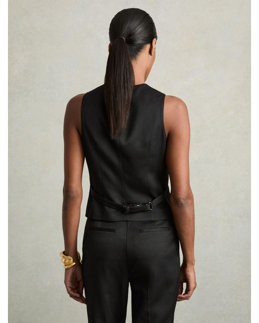Reiss Black Millie Waistcoat Woven