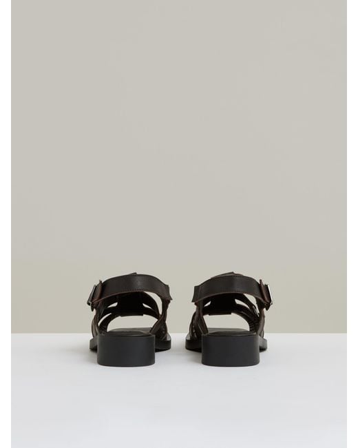 Reiss Brown Leather Fisherman Sandals