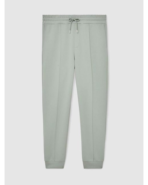 Reiss Gray Premier - Mint Green Premium Interlock-jersey Joggers, Xs for men