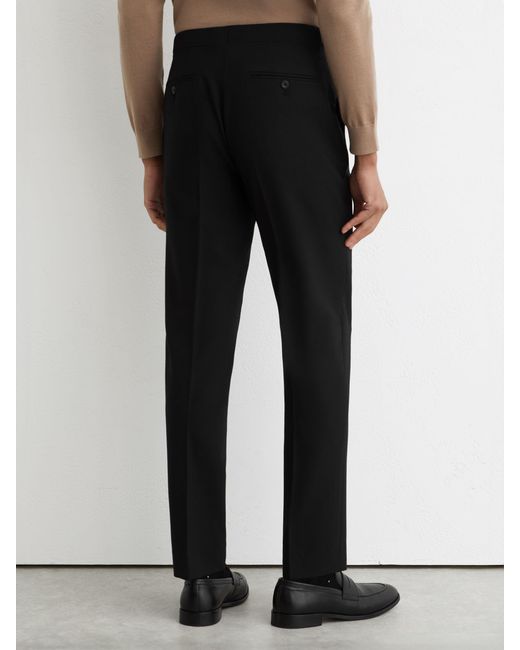 Reiss Belmont - Black Tailored-fit Textured Suit Trousers With Wool, 34w X 31l for men