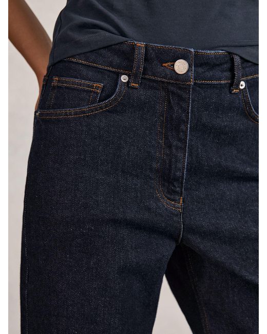 Reiss Natural Selin - Dark Blue Petite Mid-rise Straight-leg Jeans, Us 8