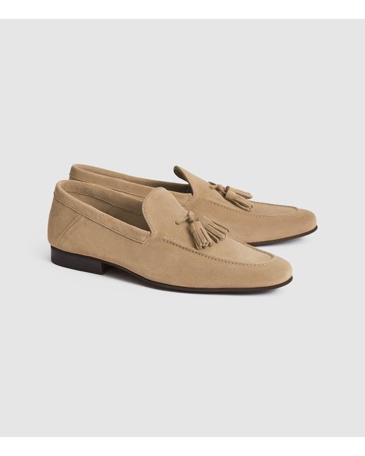 stone suede loafers
