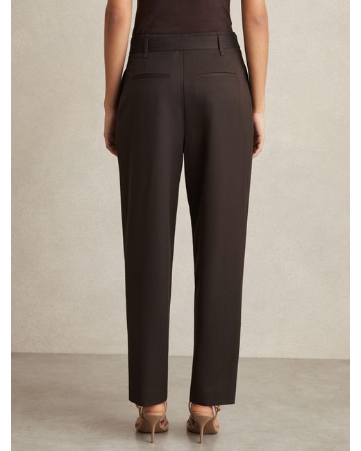 Reiss Natural Belted Zip-Leg Tapered Trousers