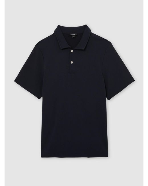 Reiss Blue Kennedy - Navy Textured Half-button Polo Shirt, M for men