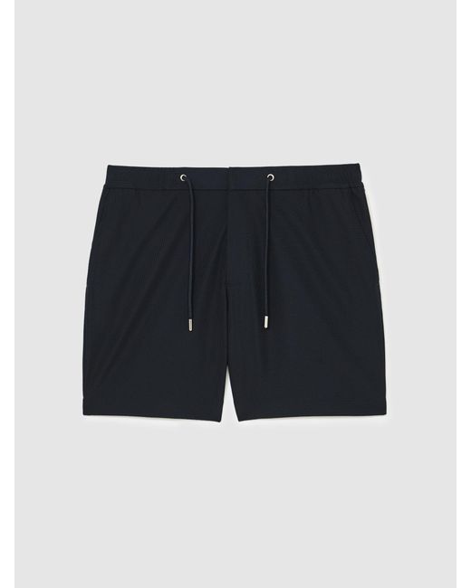 Reiss Blue Textured Drawstring Shorts for men