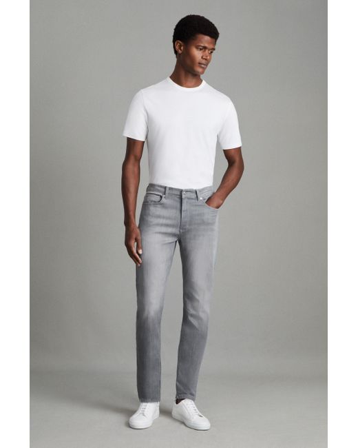 Reiss Black Harry - Grey Slim Fit Jersey Jeans for men