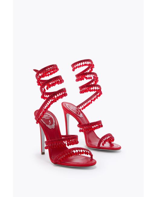Rene Caovilla Red Chandelier Sandal 105