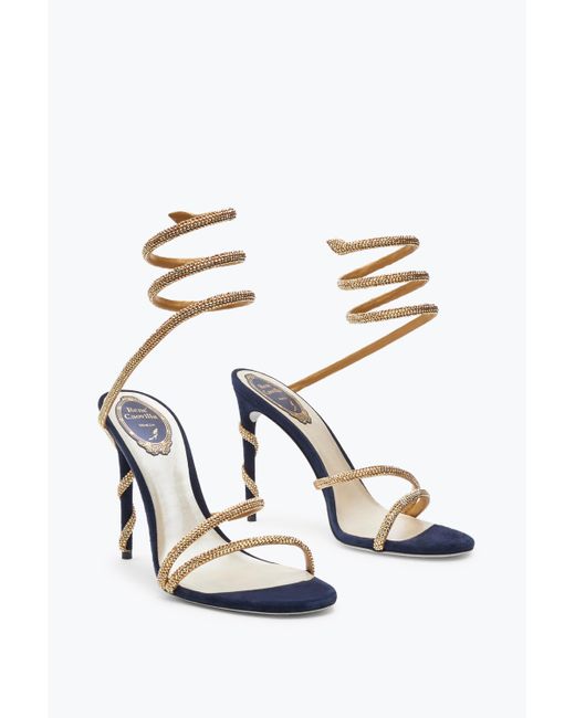 Rene Caovilla White Margot Crystal- Sandal 105