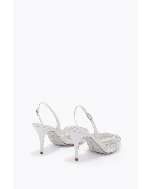 Rene Caovilla White Eva Slingback 80