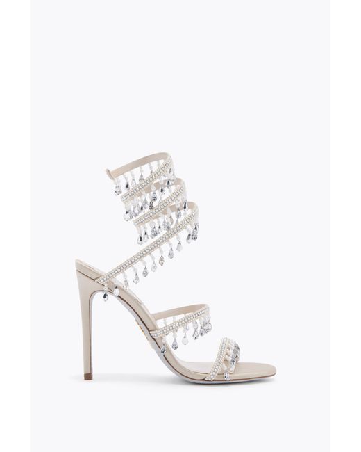 Rene Caovilla White Chandelier Sandal With Pearls 105