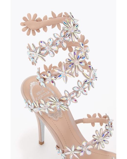 Rene Caovilla White Eva Nude Sandal 100