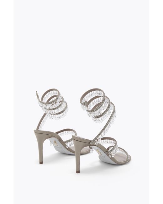 Rene Caovilla White Chandelier Dove Sandal 80