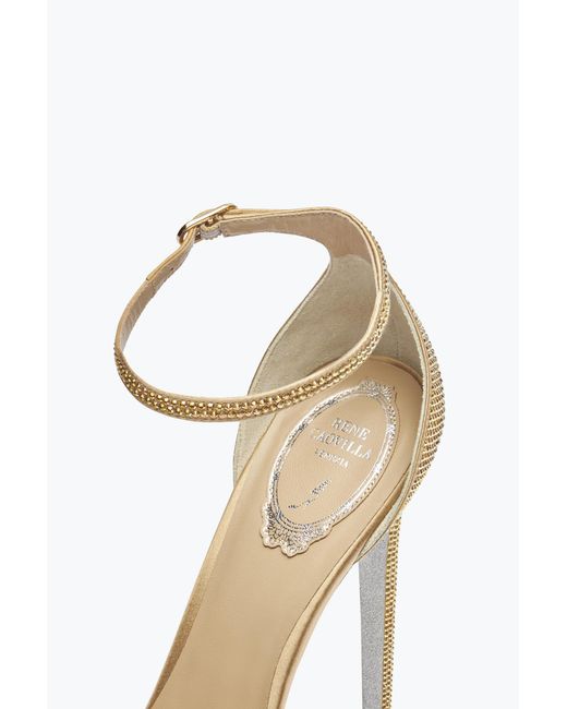 Rene Caovilla White Anastasia Crystal Platform Sandal 130