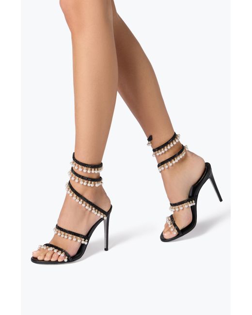 Rene Caovilla White Chandelier Sandal With Pearls 105