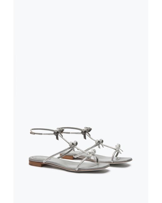 Rene Caovilla White Caterina Crystal Pearl Sandal 10