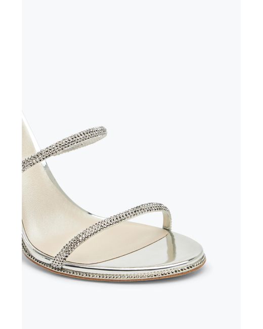 Rene Caovilla White Cleo Crystal Sandal 105