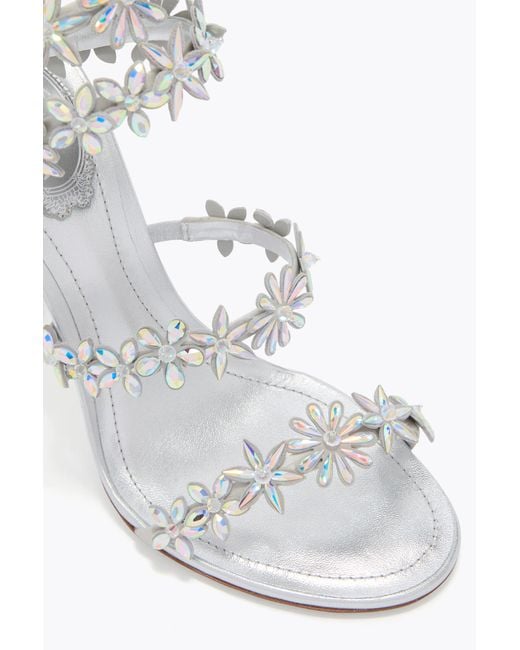 Rene Caovilla White Eva Metallic Sandal 100