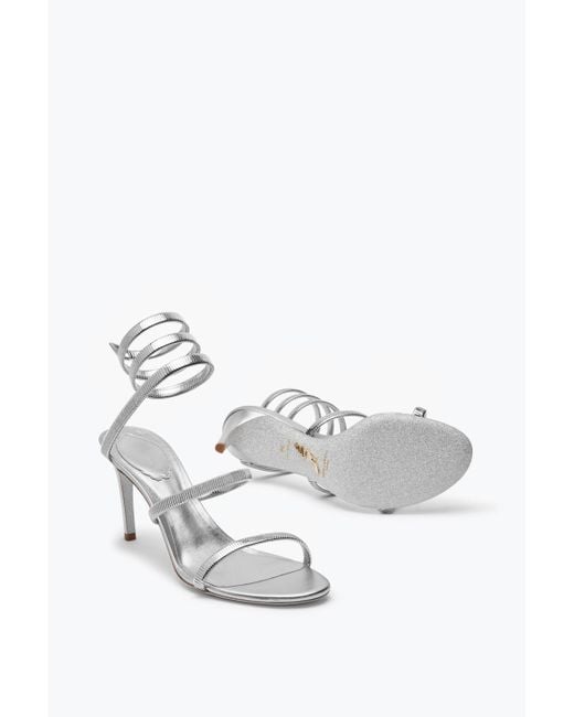 Sandale Juniper Argent Métallisé 80 Rene Caovilla en coloris White