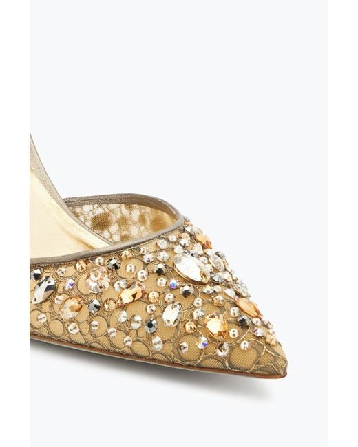 Rene Caovilla White Cinderella Bronze Slingback 80
