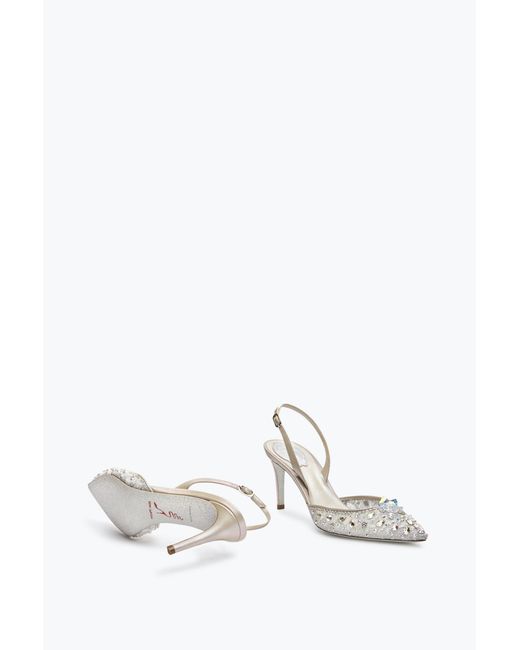 Rene Caovilla White Slingbacks Cinderella