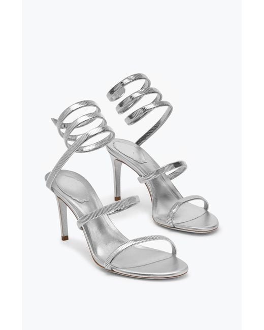 Sandale Juniper Argent Métallisé 80 Rene Caovilla en coloris White