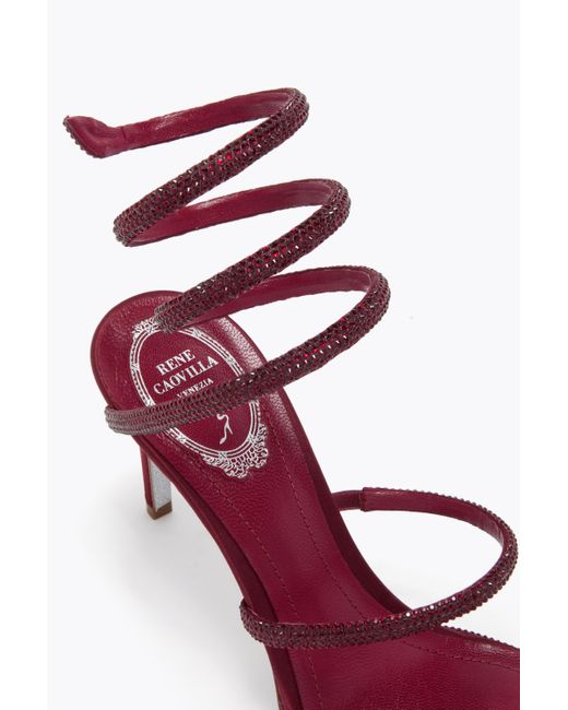 Rene Caovilla Pink Cleo Burgundy Sandal 80