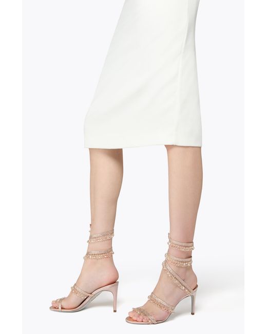 Rene Caovilla White Chandelier Light Sandal 80