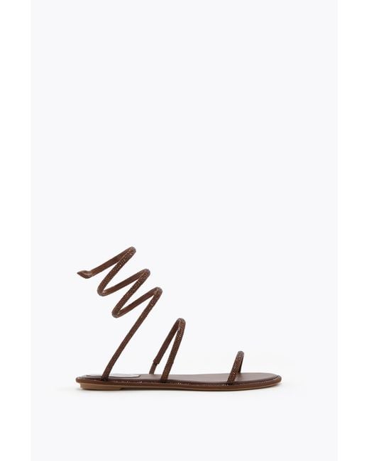 Rene Caovilla White Cleo Flat Sandal 10