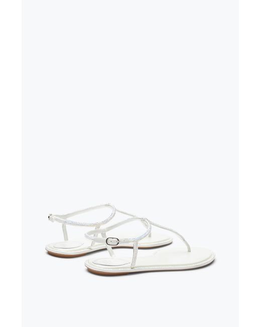 Rene Caovilla White Diana Sandal With Crystals 10