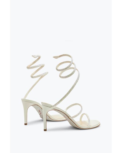 Rene Caovilla White Cleo Sandal 80