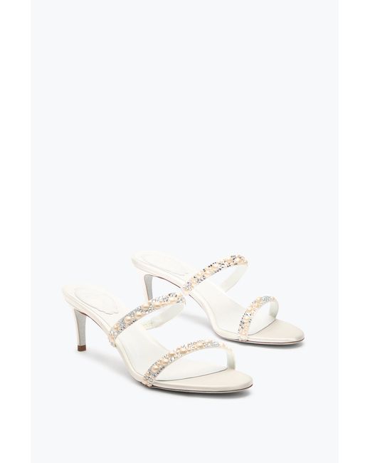 Rene Caovilla White Pearl Mule 60