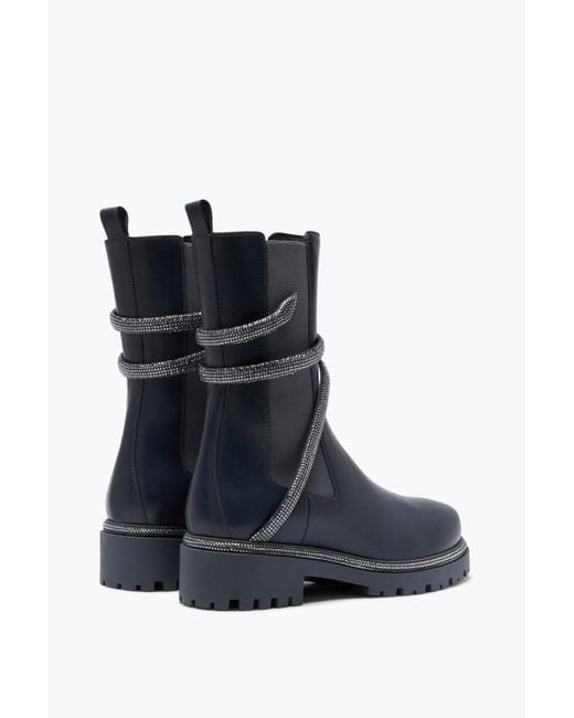 Bottine Cleo Noir-Argent Avec Cristaux 25 Rene Caovilla en coloris Blue