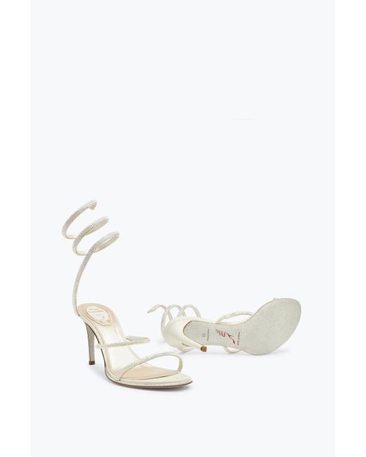 Rene Caovilla White Cleo Sandal 80