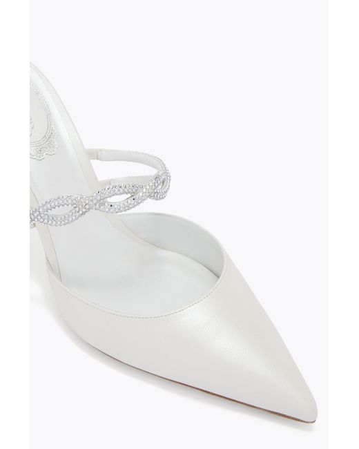 Rene Caovilla White Braid Ivory Mule 80