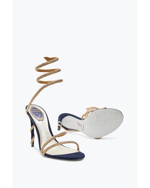 Rene Caovilla White Margot Crystal- Sandal 105